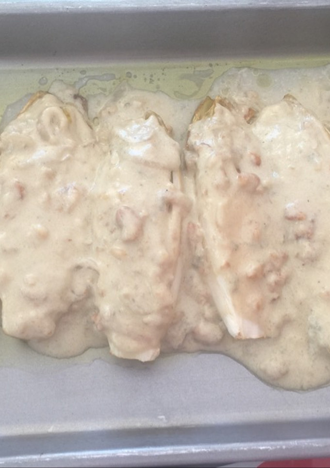 Una foto de Endivias al roquefort con nueces