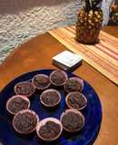 MUFFINS de CHOCOLATE sin harina ni azúcar, con DÁTILES, COCO, CAFÉ y FRUTOS SECOS
