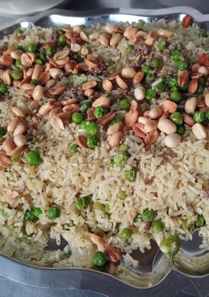 صورة لوصفة الرز مع البازاليا الشهيه الخضراء