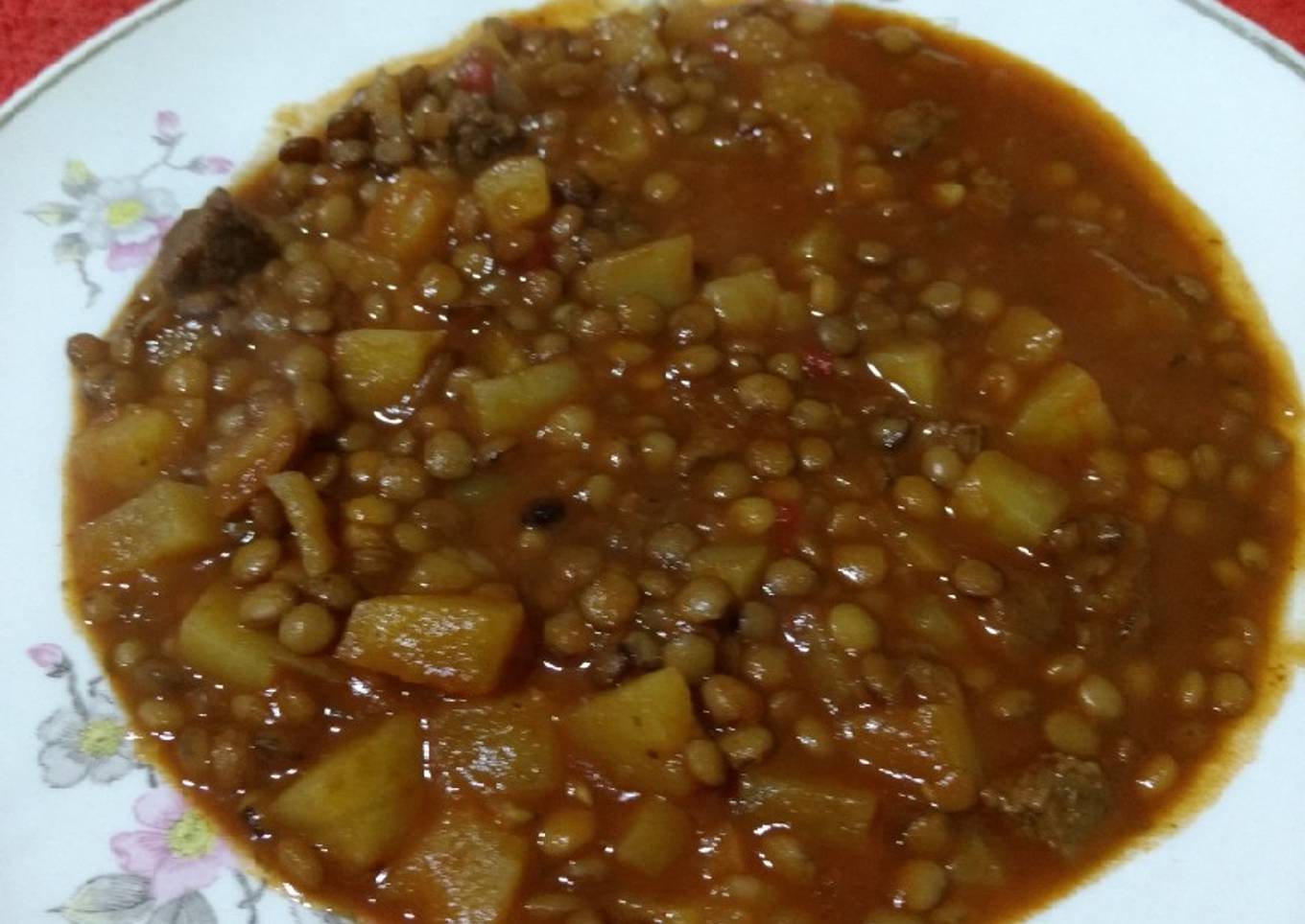 Guiso de lenteja bien simple s/picante