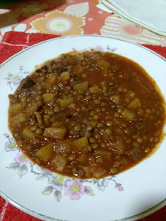 Una foto de Guiso de lenteja bien simple s/picante