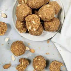 A picture of Churma  gur Ladoo / churma laddu with Jaggery.