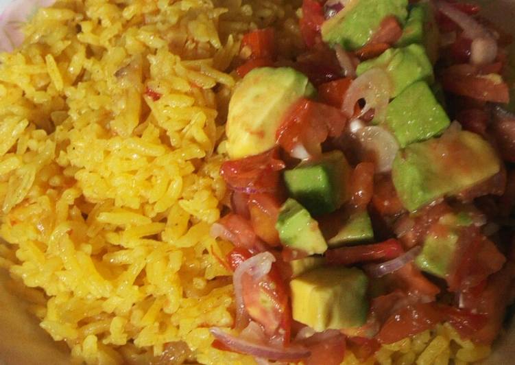 Easiest Way to Best At Home Tumeric rice with kachumbari…. #myuniquericerecipecontest