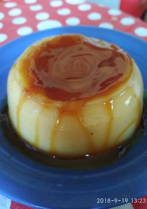 Una foto de Flan de frutas