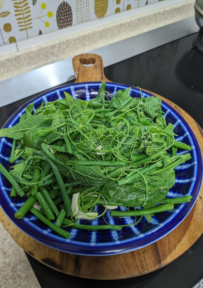 快速上桌~~懶人微波龍鬚菜 的食譜成品照片