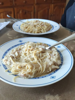Una foto de Pasta a la carbonara