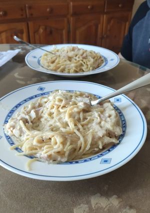 Una foto de Pasta a la carbonara
