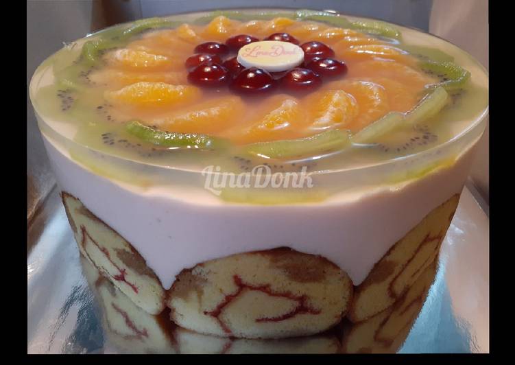 Resep masakan Puding Buah Roll Cake | Langkah Membuat Puding Buah Roll Cake Yang Paling Enak