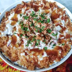 A picture of Dahi Phulki Recipe with Homemade Phulkiyan/boondiyan.