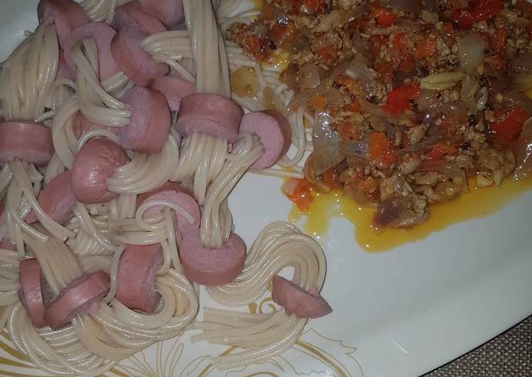 Spaghetti with egg sauce