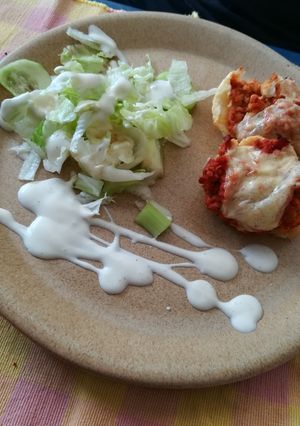 Una foto de Timbales de puré de patatas con carne molida
