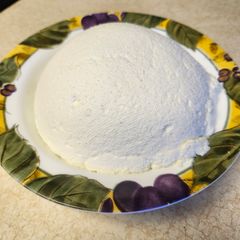 A picture of Brad's homemade ricotta cheese.
