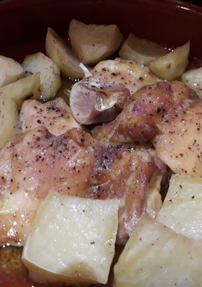 Una foto de Pollo de corral al horno