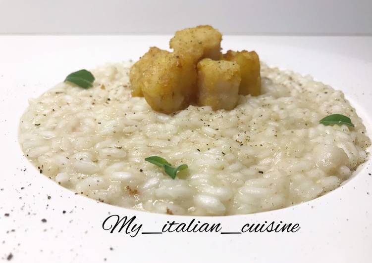 Risotto con salvia e pangasio