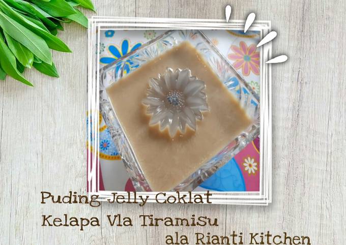 Puding Jelly Coklat Kelapa Vla Tiramisu- ala Rianti Kitchen
