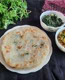 Paneer stuffed rice flour paratha