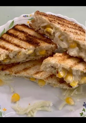 A picture of Corn cheese sandwich.
