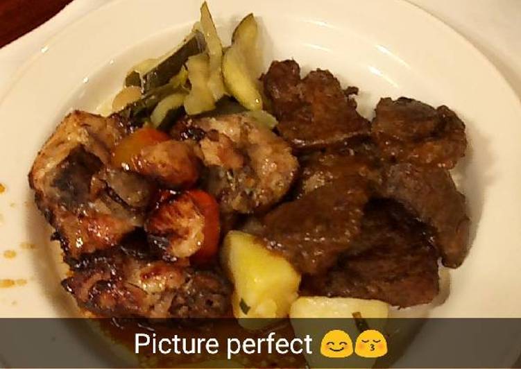 Recipe of Super Quick Homemade Potatoes steak and my honey grilled chicken