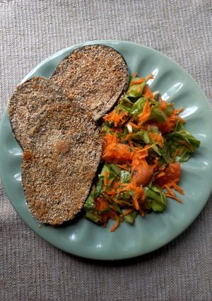 Una foto de Milanesas de berenjenas