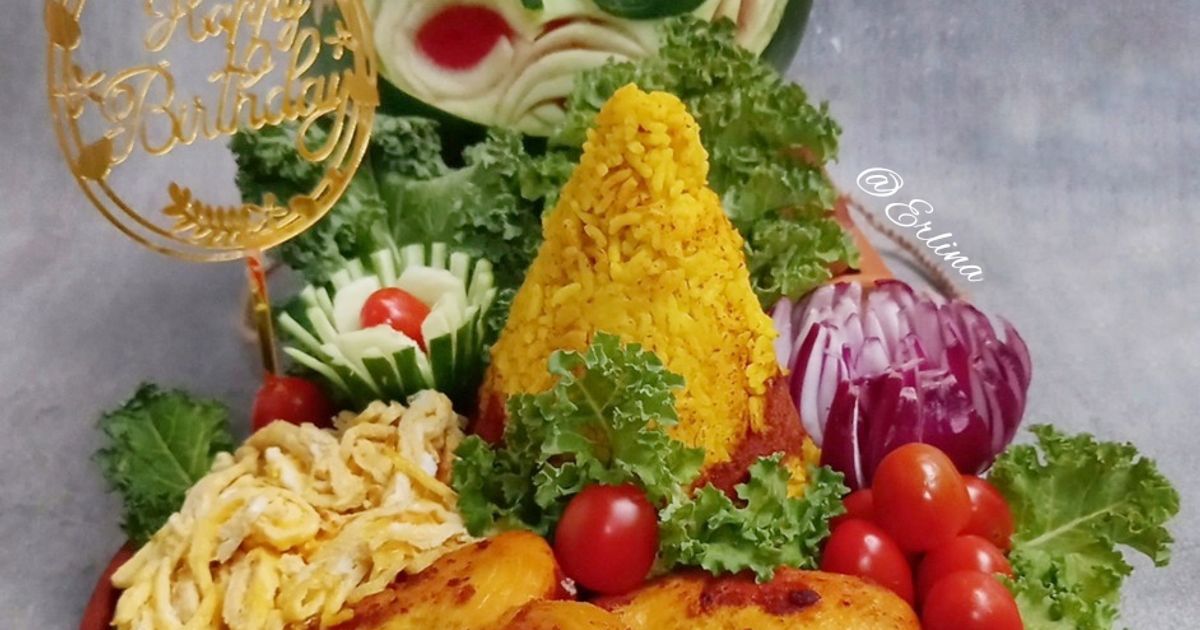 Nasi Tumpeng Simple (Pakai Fiber Cream)