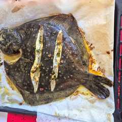 Una foto de Rodaballo al horno para Navidad