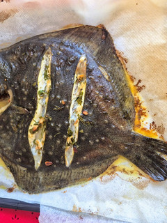 Una foto de Rodaballo al horno para Navidad