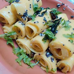 A picture of Gujarati khandvi.