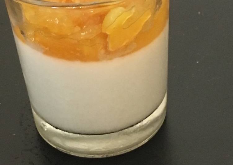 Recipe of Super Quick Homemade Coconut panna cotta with pineapple glaze