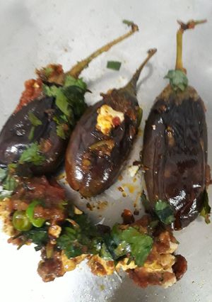 A picture of Methi Bharwa Baigan.