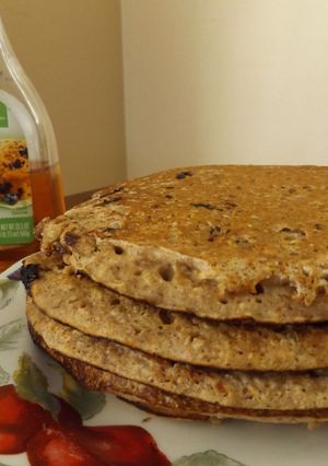 Una foto de Mega pancakes de avena y almendra