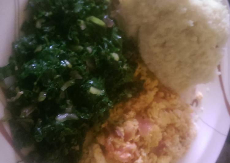 Recipe of Super Quick Homemade Mayai sukuma served with ugali