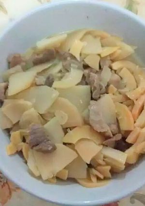 Foto resep Rebung cah daging babi