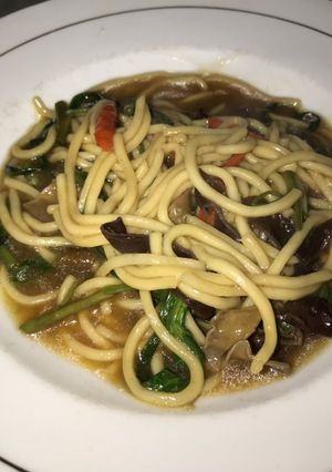 Foto resep Mie kangkung balacan