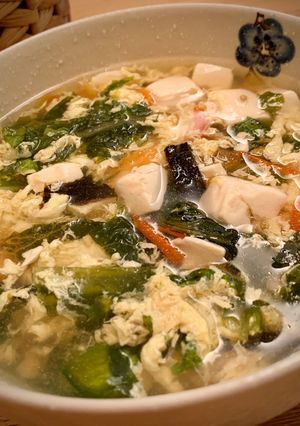 青菜蕃茄豆腐蛋花湯 的食譜成品照片