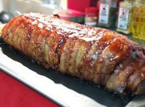 Una foto de Rollo de carne envuelto con tocino