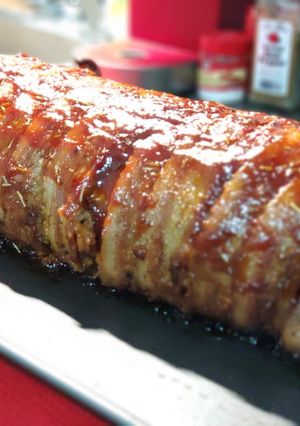 Una foto de Rollo de carne envuelto con tocino
