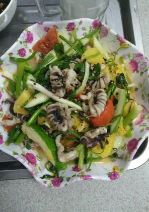 Hình của món Mực xào.