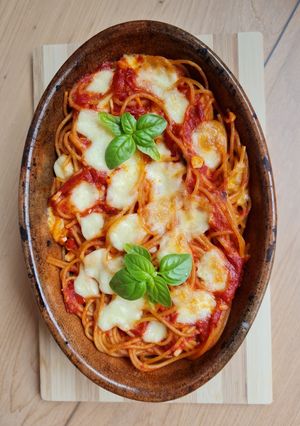 Una foto de Pasta a la sorrentina 🇮🇹