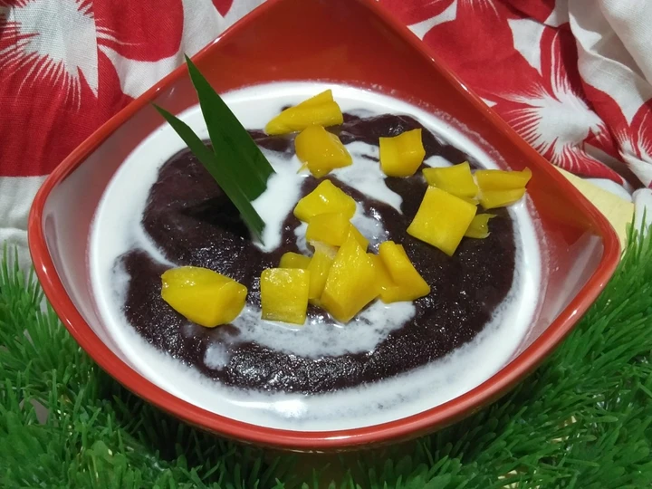 Langkah Mudah untuk Membikin Resep Bubur Tepung Ketan Hitam (Topping Nangka) yang Enak Banget Anti Ribet, Lezat