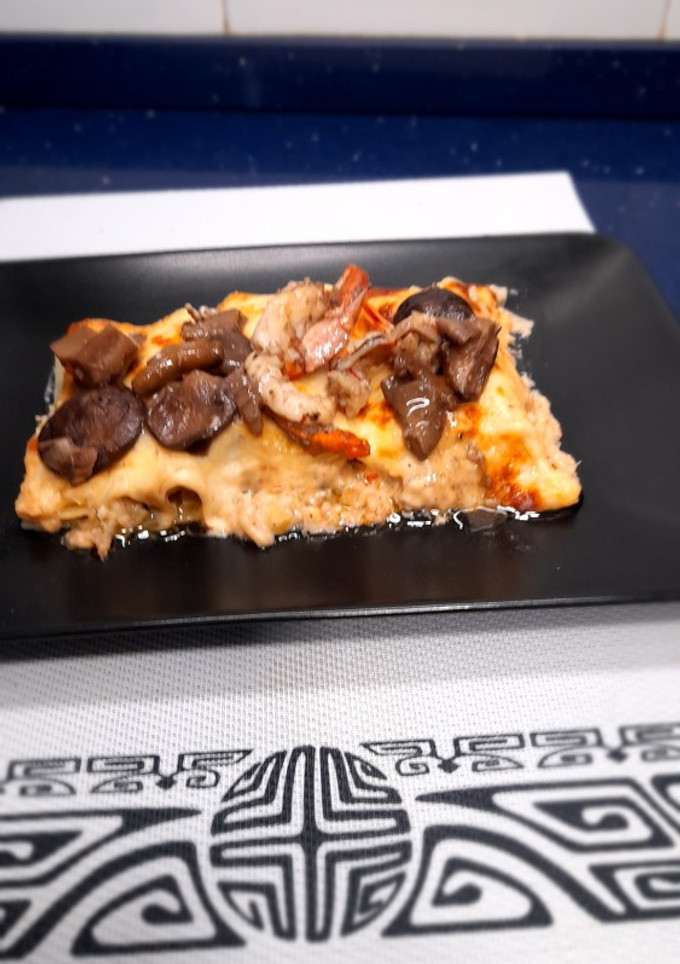 Una foto de Canelones de marisco
