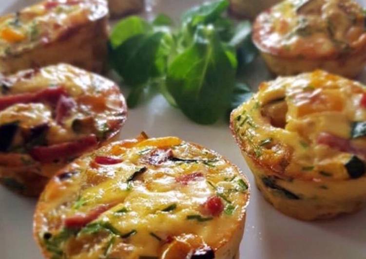 Comment Préparer Des MUFFINS COURGETTE, BACON, POIVRON &amp; CHÈVRE