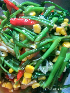 Foto resep Tumis kangkung+jagung manis