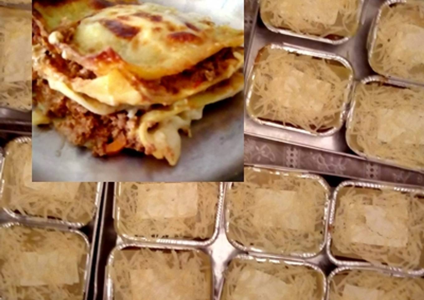 Lasañas Mixtas de Carne Molida y Pollo desmenuzado