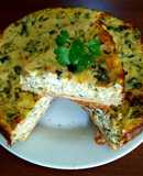 Tarta quiche de apio, manzana y Roquefort