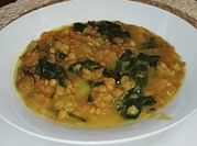 Una foto de curry de zapallo