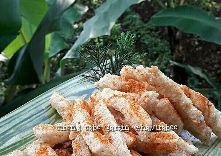 Resep Cireng pedas cabe bubuk, Bisa Manjain Lidah