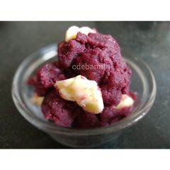 A picture of Red velvet cookie dough.