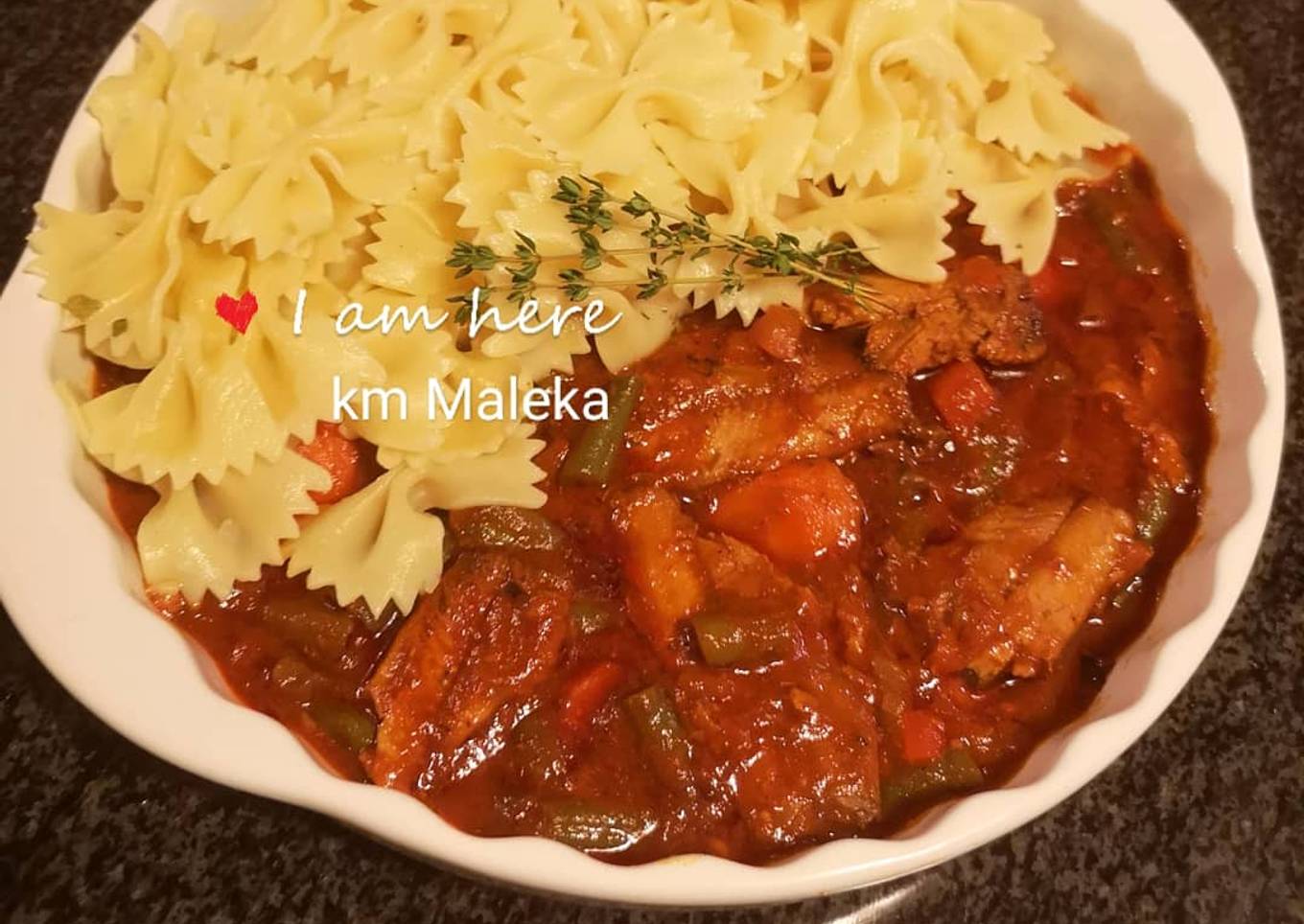 Vegetable tin fish and pasta