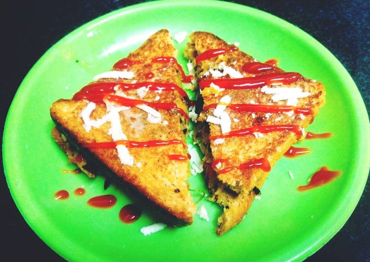 Steps to Make Ultimate Brown bread spicy sandwich