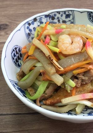 什錦墨玉板炒餅 的食譜成品照片